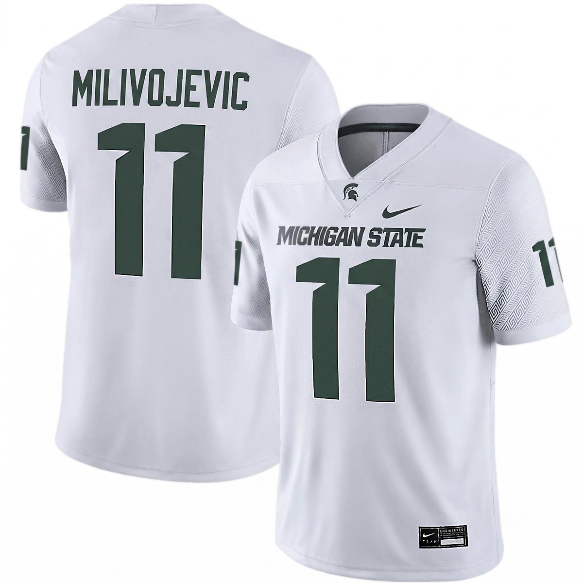 Alessio Milivojevic Michigan Spartans Football White Alternate Game Jersey - All Stitched