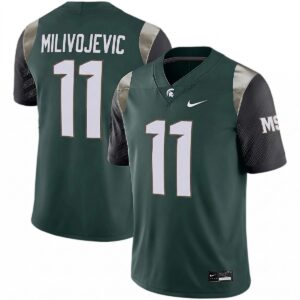 Alessio Milivojevic Michigan Spartans Football Green Limited Jersey - All Stitched