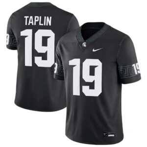 Charles Taplin Michigan Spartans Football Black Game Jersey - All Stitched