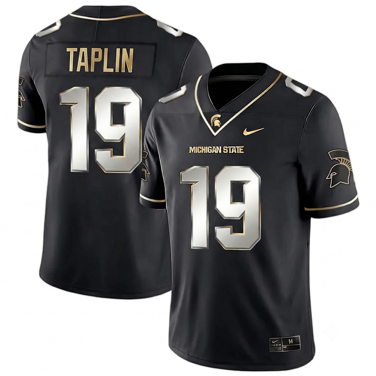 Charles Taplin Michigan Spartans Football Black Gold Jersey - All Stitched
