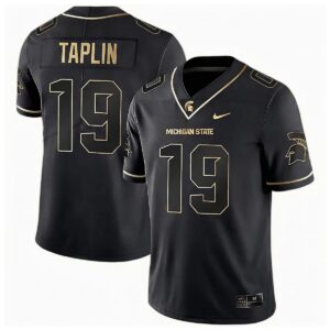 Charles Taplin Michigan Spartans Football Black Gold Limited Jersey - All Stitched
