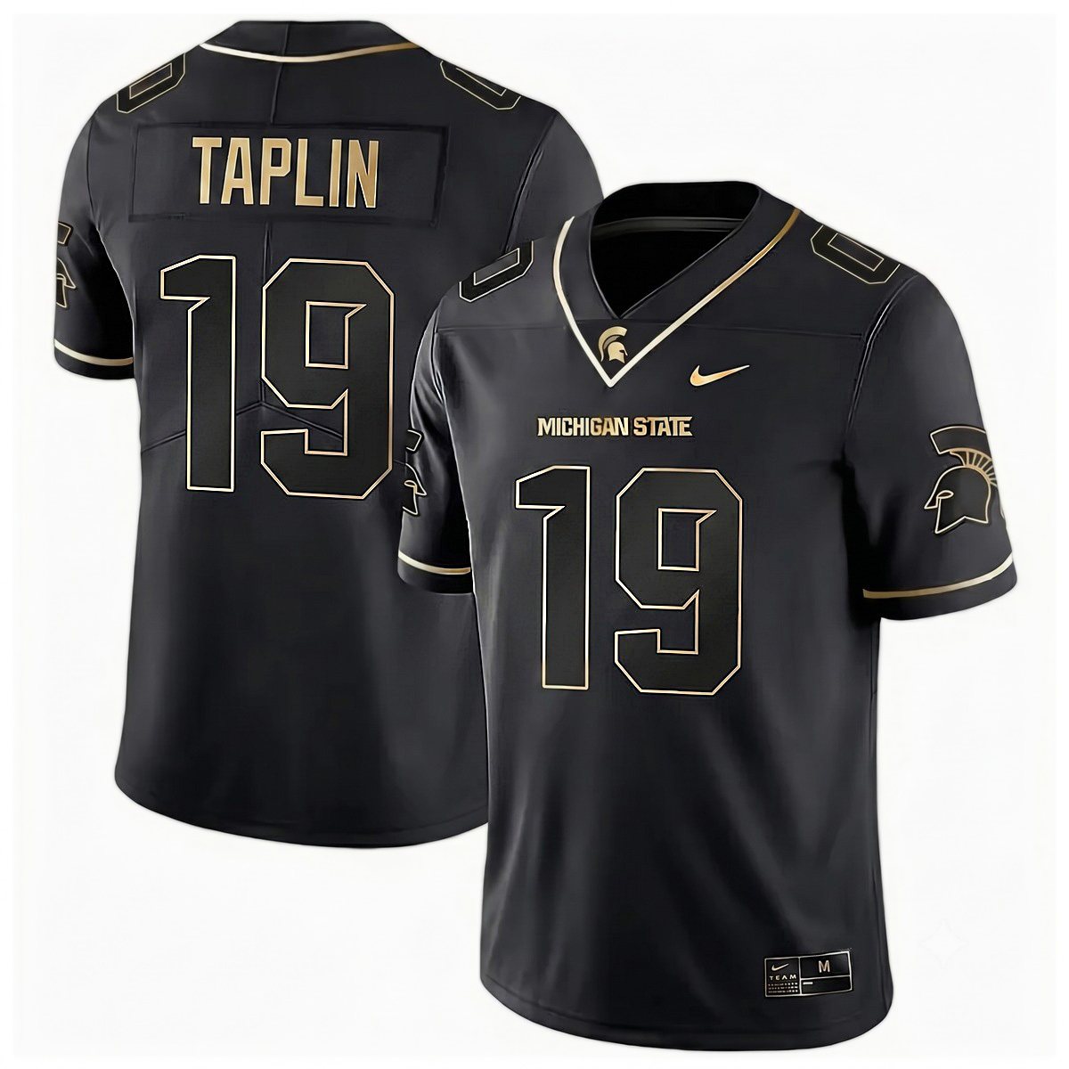 Charles Taplin Michigan Spartans Football Black Gold Limited Jersey - All Stitched