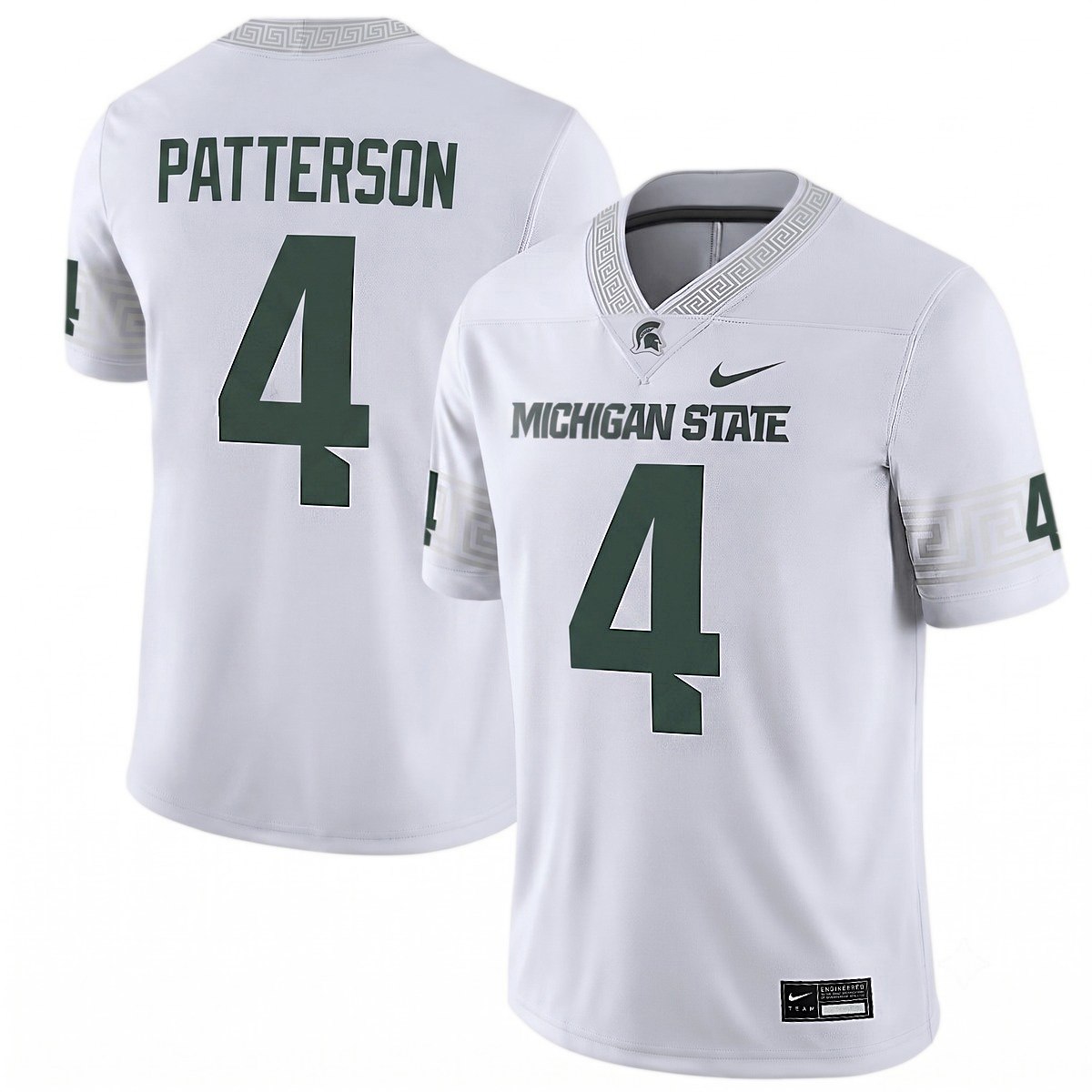 Jaziun Patterson Michigan Spartans Football White Game Jersey - All Stitched
