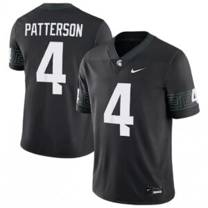 Jaziun Patterson Michigan Spartans Football Black Game Jersey - All Stitched