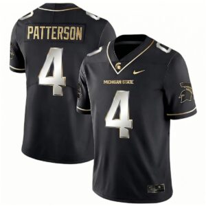 Jaziun Patterson Michigan Spartans Football Black Gold Jersey - All Stitched