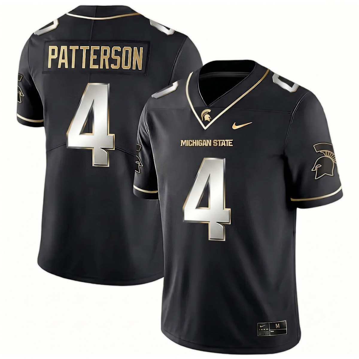 Jaziun Patterson Michigan Spartans Football Black Gold Jersey - All Stitched