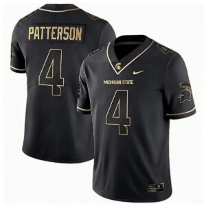 Jaziun Patterson Michigan Spartans Football Black Gold Limited Jersey - All Stitched