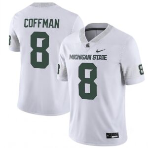Kayd Coffman Michigan Spartans Football White Game Jersey - All Stitched