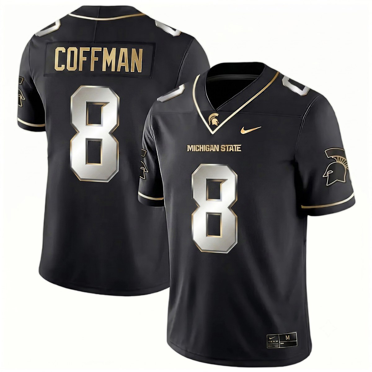 Kayd Coffman Michigan Spartans Football Black Gold Jersey - All Stitched