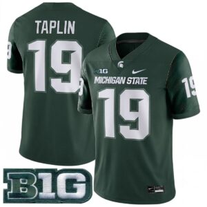 Charles Taplin Michigan Spartans Football Green Alternate Game Jersey w/ B1G Patch - All Stitched