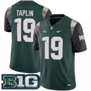 Charles Taplin Michigan Spartans Football Green Limited Jersey w/ B1G Patch - All Stitched