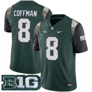 Kayd Coffman Michigan Spartans Football Green Limited Jersey w/ B1G Patch - All Stitched
